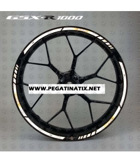 Suzuki GSX-R1000 Reflective wheel stickers decals rim stripes GSXR 1000 White (Kompatibles Produkt)