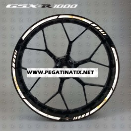 Suzuki GSX-R1000 Reflective wheel stickers decals rim stripes GSXR 1000 White