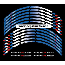 Suzuki GSX-R 1000 wheel stickers decals rim stripes 12 pcs. Laminated