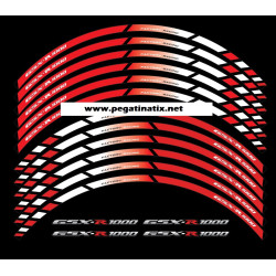 Suzuki GSX-R 1000 wheel stickers decals rim stripes 12 pcs. Laminated