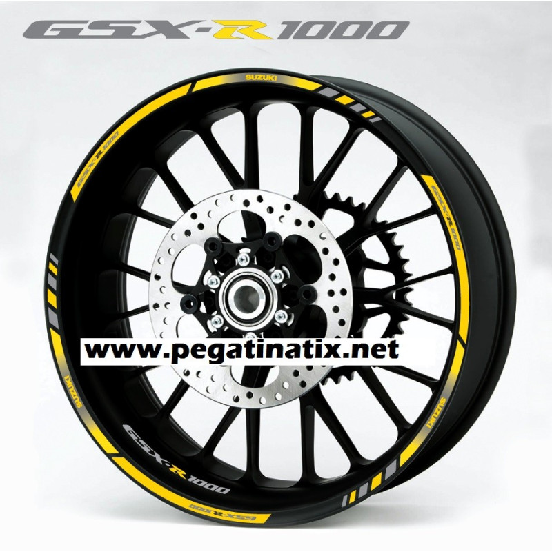 Suzuki GSX-R 1000 wheel stickers decals rim stripes 12 pcs. Laminated