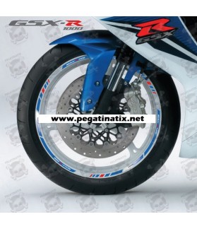 SUZUKI GSX-R 1000 wheel stickers decals rim stripes 12 pcs. Laminated (Produit compatible)