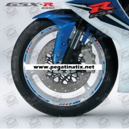 SUZUKI GSX-R 1000 wheel stickers decals rim stripes 12 pcs. Laminated 