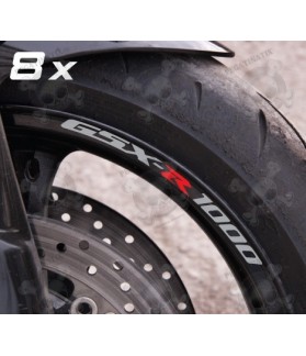 Suzuki GSX-R 1000 small Wheel decals rim stripes 8 pcs. Laminated (Compatible Product)