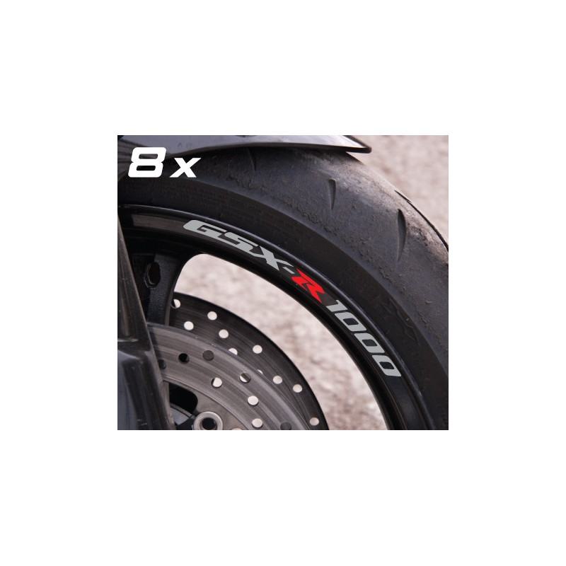 Suzuki GSX-R 1000 small Wheel decals rim stripes 8 pcs. Laminated