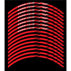 SUZUKI Racing Japan flag wheel decals rim stripes 16 pcs
