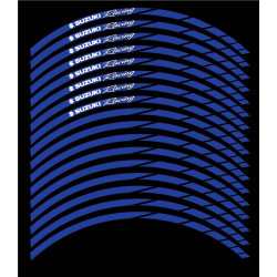 SUZUKI Racing Japan flag wheel decals rim stripes 16 pcs