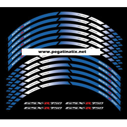 Suzuki GSX-R 750 wheel stickers decals rim stripes 12 pcs.