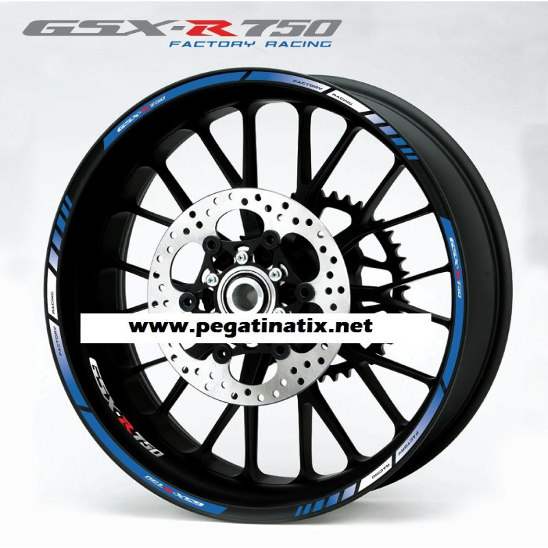 Suzuki GSX-R 750 wheel stickers decals rim stripes 12 pcs.