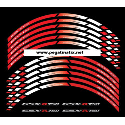 Suzuki GSX-R 750 wheel stickers decals rim stripes 12 pcs.