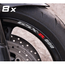 Suzuki GSX-R 600 small Wheel decals rim stripes 8 pcs. Laminated