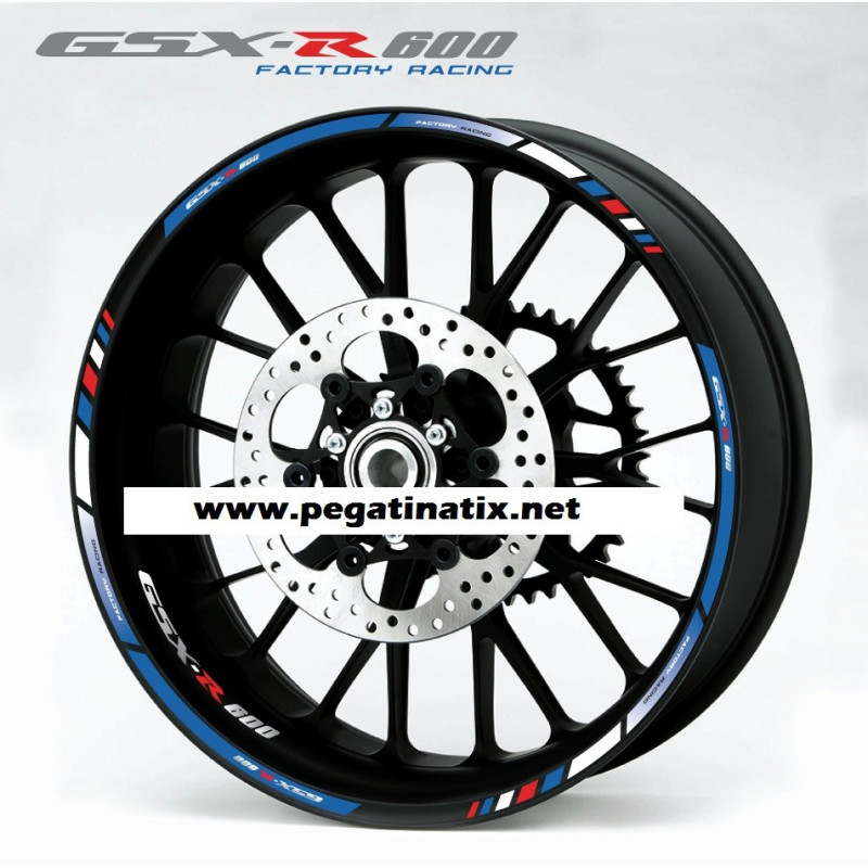 SUZUKI GSX-R 600 wheel decals stickers rim stripes 12 pcs. Laminated 