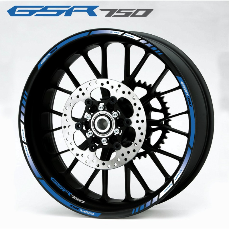 SUZUKI GSR 750 wheel stickers decals GS-R rim stripes Laminated
