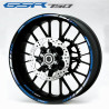 SUZUKI GSR 750 wheel stickers decals GS-R rim stripes Laminated