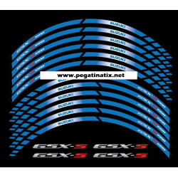 Suzuki GSX-S 1000 wheel stickers decals rim stripes 12 pcs. Laminated