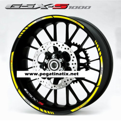 Suzuki GSX-S 1000 wheel stickers decals rim stripes 12 pcs. Laminated