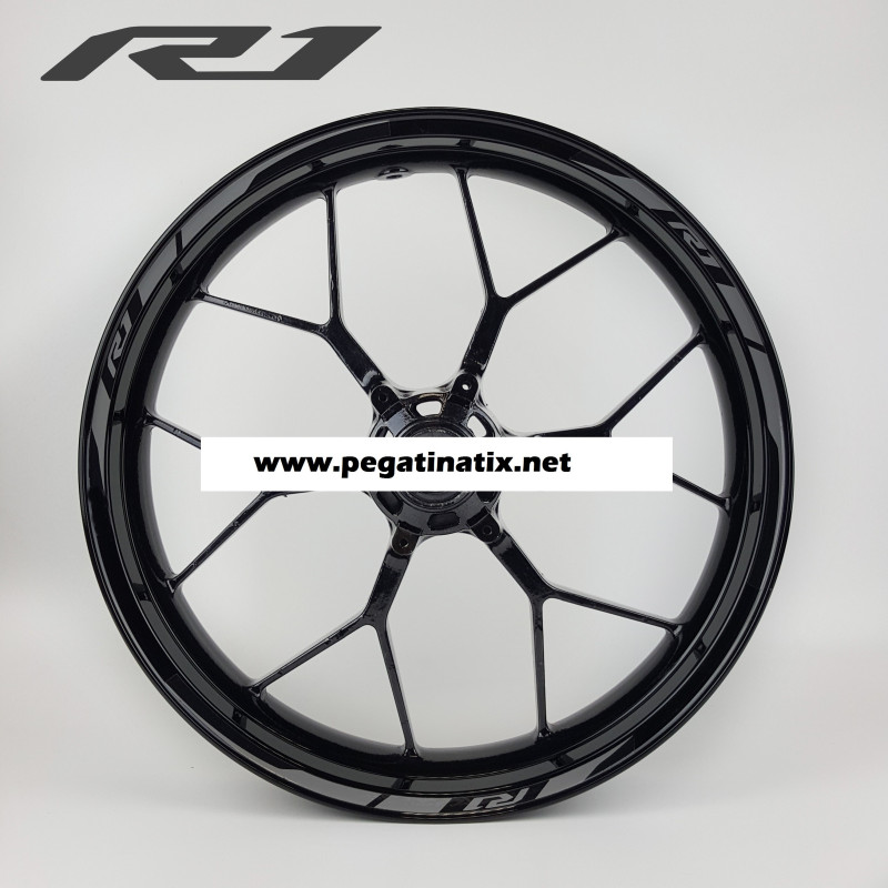 Yamaha YZF-R1 OEM style wheel stickers decals rim stripes Laminated grey