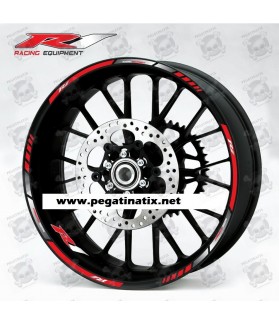 Yamaha YZF-R1 wheel stickers decals rim stripes Laminated red (Prodotto compatibile)
