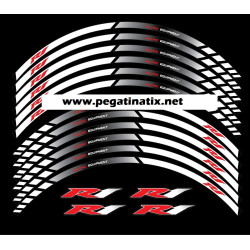 Yamaha YZF-R1 wheel stickers decals rim stripes Laminated white