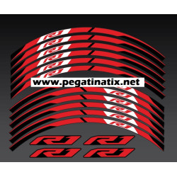Yamaha YZF-R1 OEM style wheel stickers decals rim stripes Laminated red