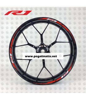 Yamaha YZF-R1 OEM style wheel stickers decals rim stripes Laminated red (Producto compatible)