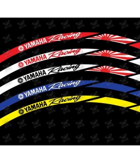 YAMAHA Racing Japan flag Wheel decals rim stripes 16 pcs. Laminated full color (Prodotto compatibile)