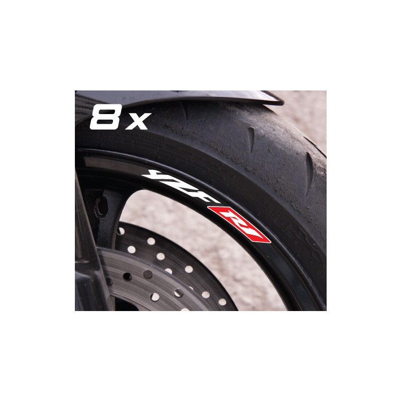 YAMAHA YZF-R1 small Wheel decals rim stripes 8 pcs. Laminated