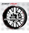 Yamaha YZF-R6 wheel stickers decals rim stripes Laminated yzf r6 white red