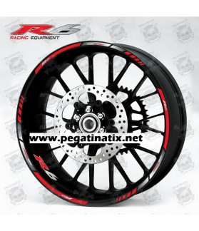 Yamaha YZF-R6 wheel stickers decals rim stripes Laminated red (Producto compatible)