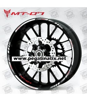 Yamaha MT-07 wheel stickers decals rim stripes Laminated MT07 white (Compatible Product)