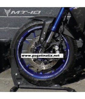 Yamaha MT-10 wheel stickers decals rim stripes Laminated MT10 grey (Compatible Product)