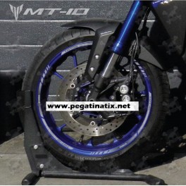 Yamaha MT-10 wheel stickers decals rim stripes Laminated MT10 grey