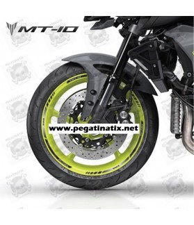 Yamaha MT-10 wheel stickers decals rim stripes Laminated MT10 Black (Compatible Product)