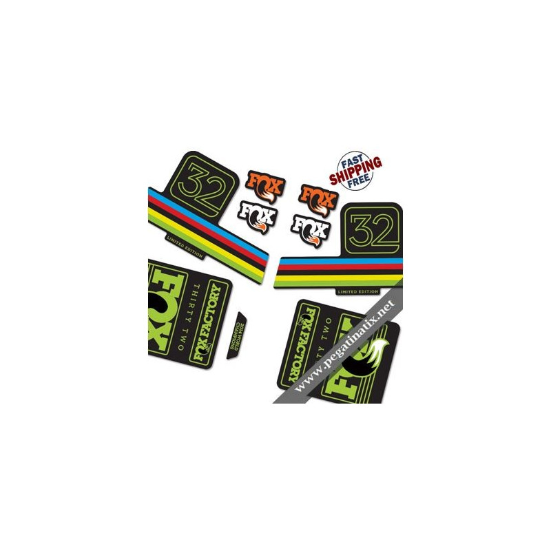 DECALS FOX FACTORY 32 LIMITED EDITION STICKERS KIT BLACK FORKS