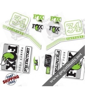 DECALS FOX FACTORY 34 2016 STICKERS KIT WHITE FORKS (Compatible Product)