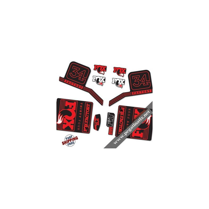 DECALS FOX FACTORY 34 2016 STICKERS KIT BLACK FORKS