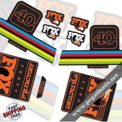 DECALS FOX FACTORY 40 LIMITED EDITION STICKERS KIT BLACK FORKS