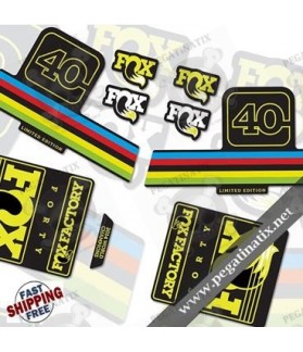 DECALS FOX FACTORY 40 LIMITED EDITION STICKERS KIT BLACK FORKS (Produit compatible)