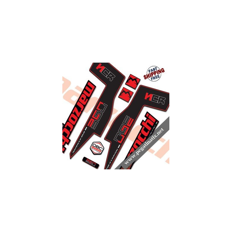 DECALS MARZOCCHI 350 NCR DECALS BLACK FORKS KIT