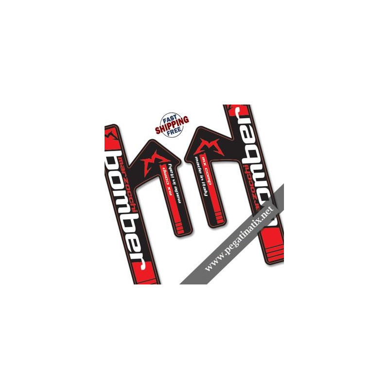 DECALS MX COMP RED DECALS BLACK FORKS KIT