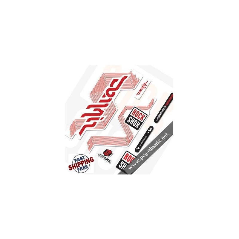 FORK ROCK SHOX DOMAIN WHITE FORK DECALS KIT