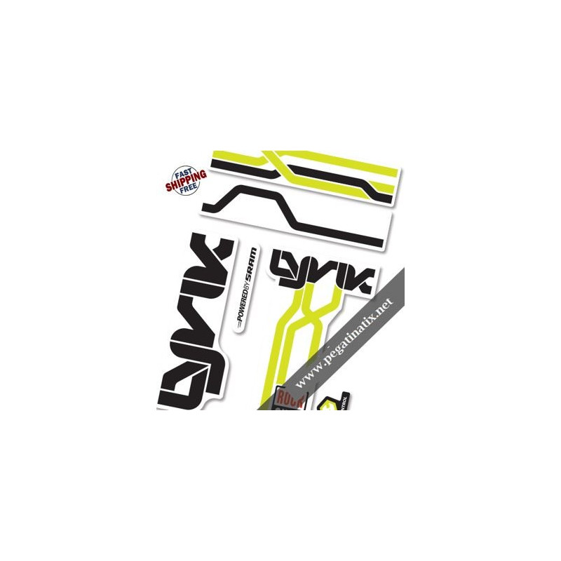 FORK ROCK SHOX LYRIC WHITE FORK DECALS KIT