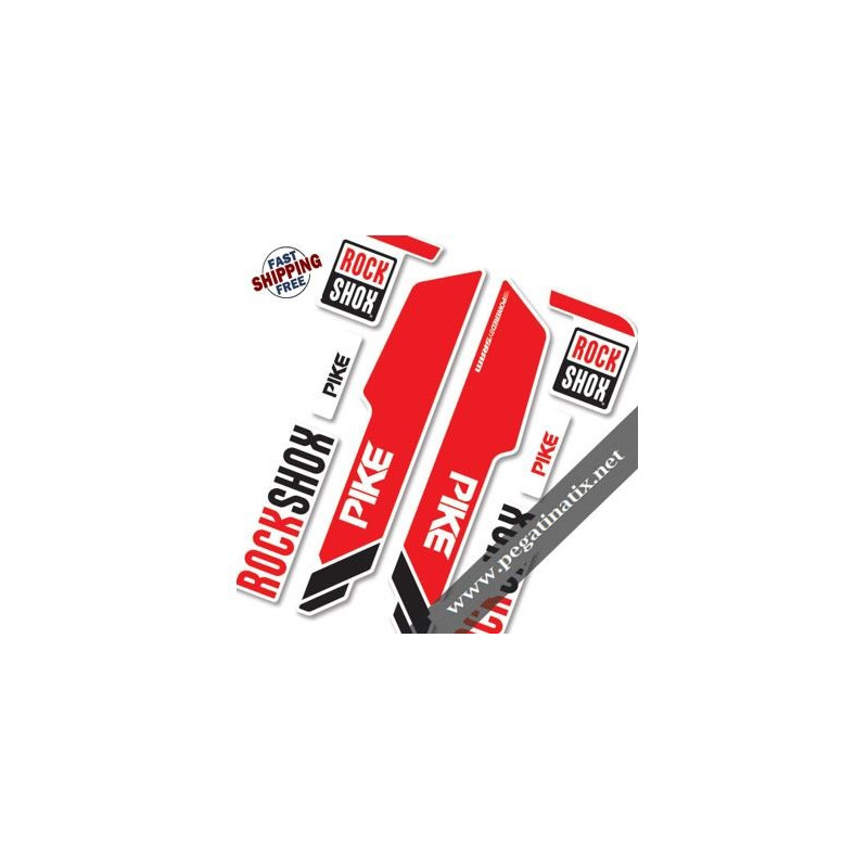 FORK ROCK SHOX PIKE 2014 STICKERS KIT WHITE FORKS