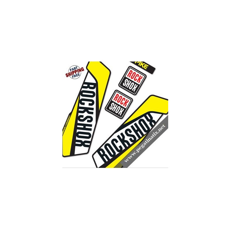 FORK ROCK SHOX PIKE 2016 STICKERS KIT WHITE FORKS