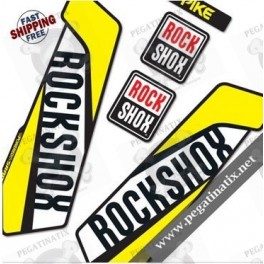 FORK ROCK SHOX PIKE 2016 STICKERS KIT WHITE FORKS