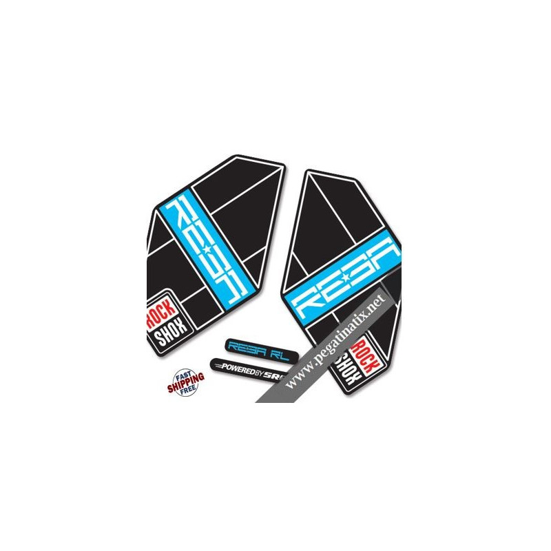 FORK ROCK SHOX REBA 2012 BLACK DECALS KIT STICKERS FORKS