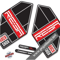 FORK ROCK SHOX REBA 2012 BLACK DECALS KIT STICKERS FORKS