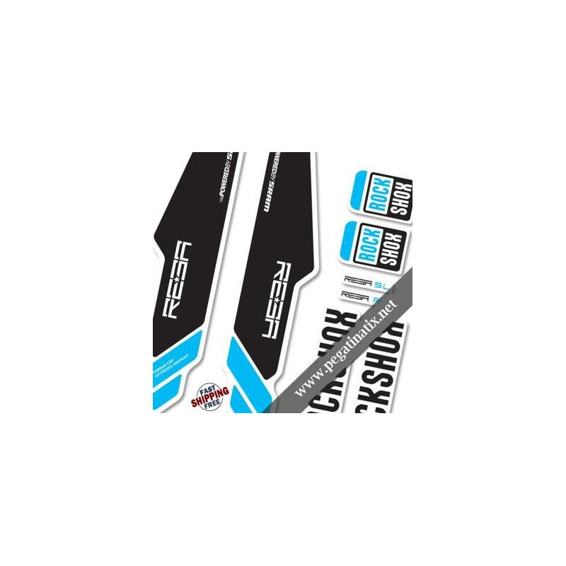 FORK ROCK SHOX REBA 2013 BLACK DECALS KIT STICKERS FORKS