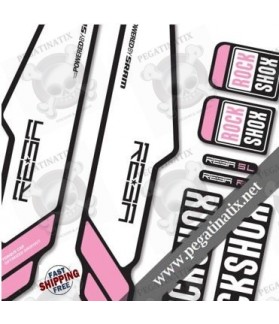 FORK ROCK SHOX REBA 2013 WHITE DECALS KIT STICKERS FORKS (Compatible Product)