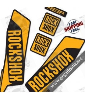 FORK ROCK SHOX REBA 2016 BLACK DECALS KIT STICKERS FORKS (Prodotto compatibile)